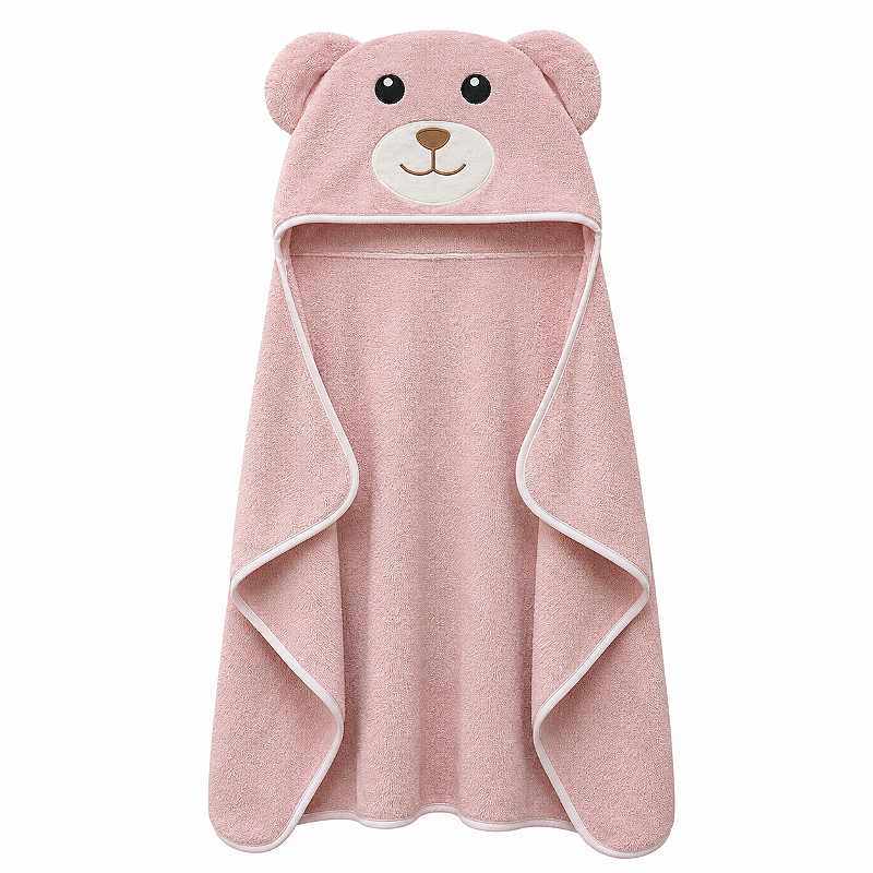 Toalha de Banho com Capuz Comfort Power Sec Cachorro Rosa - Laço Bebê