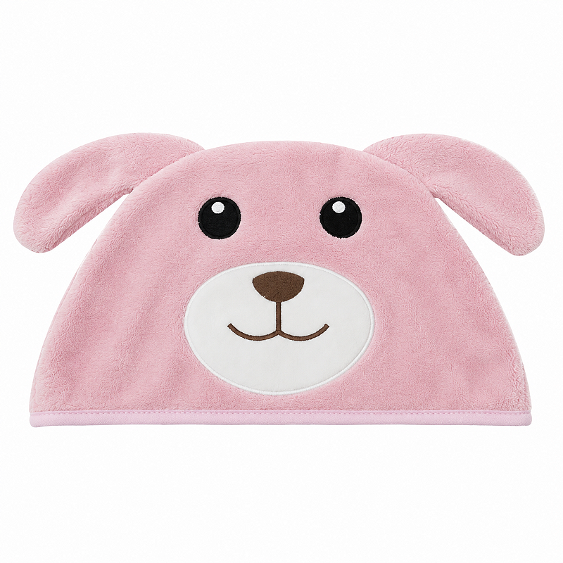 Toalha de Banho com Capuz Comfort Power Sec Cachorro Rosa - Laço Bebê