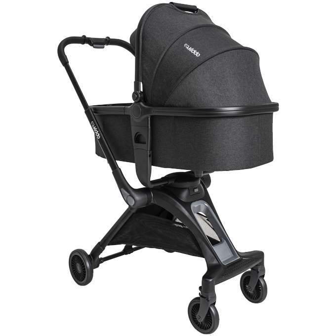 Carrinho de Bebê com Moisés Kiddo Savvy 360° Preto