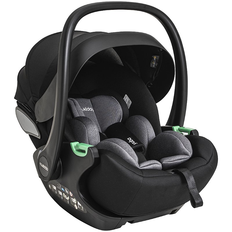 Carrinho de Bebê Kiddo Savvy 360° + Moisés + Bebê Conforto Yuba + Base Preto