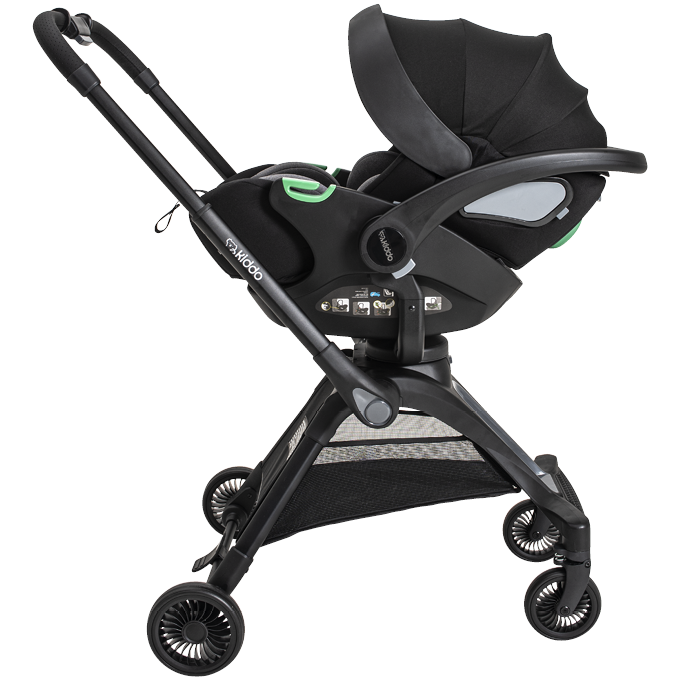 Carrinho de Bebê Kiddo Savvy 360° + Moisés + Bebê Conforto Yuba + Base Preto