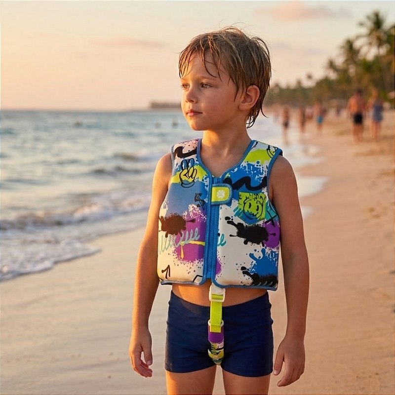 Colete Flutuador Infantil Neon Artístico G (19-30 Kg) - Marcus & Marcus