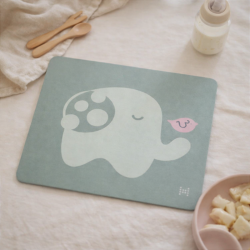 Jogo Americano em Silicone Elefante Ollie Verde Menta - Marcus & Marcus