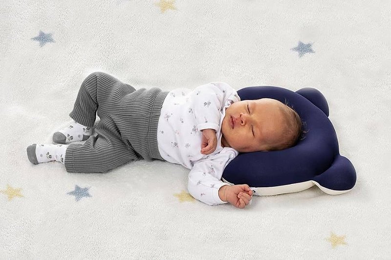 Almofada Ergonômica para Cabeça do Bebê Ursinho Azul - Baby Pil