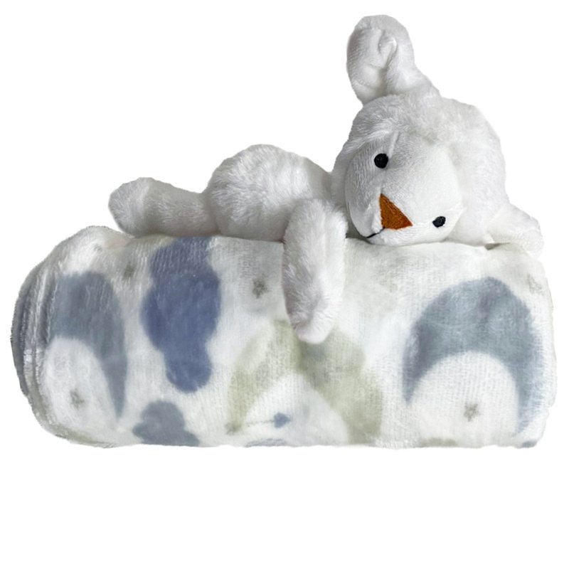 Kit Manta e Pelúcia Laço Bebê Lua Azul e Ovelha - Laço Bebê