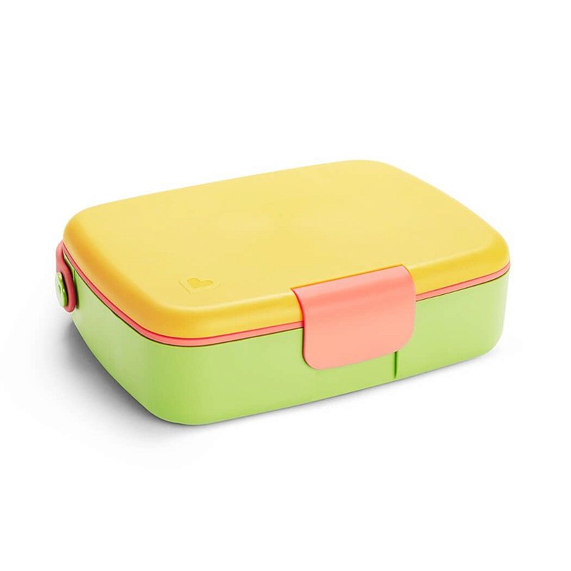 Baby Open Box - Lancheira Bento Box com Talheres Amarelo/Verde/Rosa - Munchkin