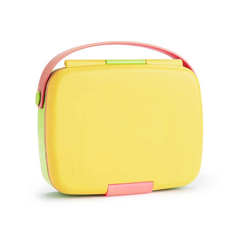 Baby Open Box - Lancheira Bento Box com Talheres Amarelo/Verde/Rosa - Munchkin