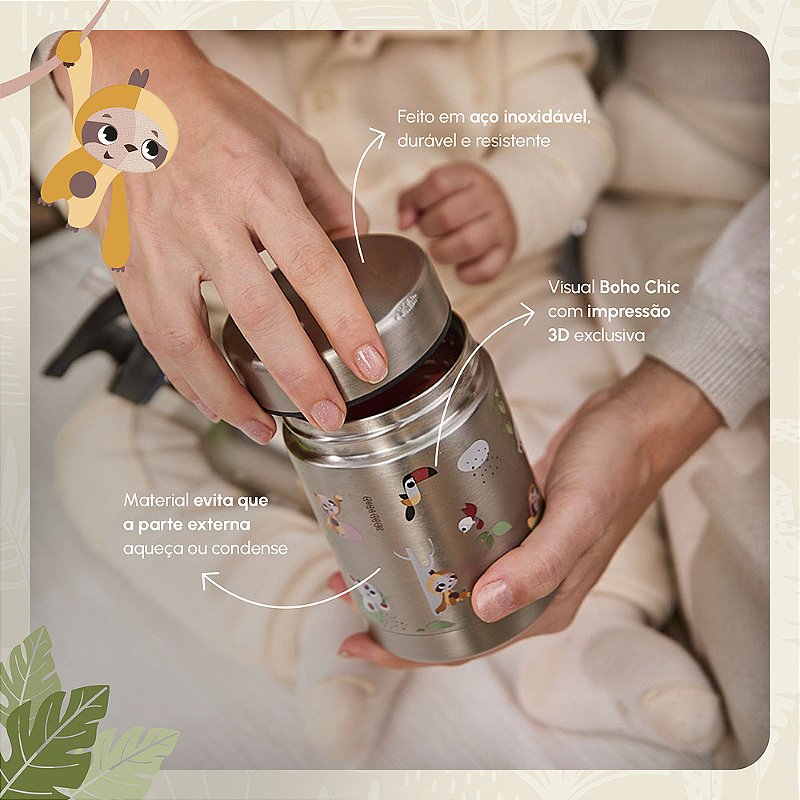 Pote Térmico Infantil Tiny Love Boho Chic 300ML em Inox