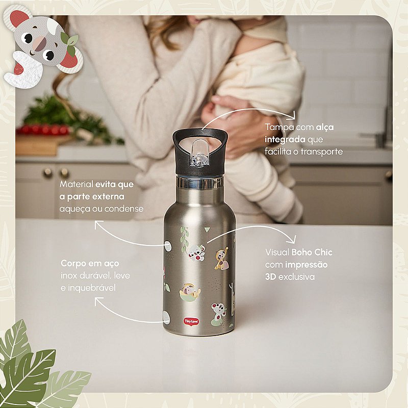 Garrafa Térmica Infantil Tiny Love Boho Chic 350ML em Inox