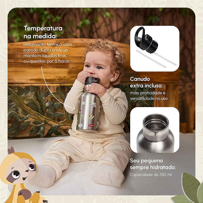 Garrafa Térmica Infantil Tiny Love Boho Chic 350ML em Inox