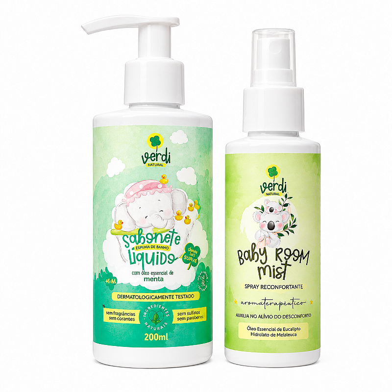 Kit Xô Gripe Infantil - Banho de Vapor e Spray Reconfortante Verdi Natural