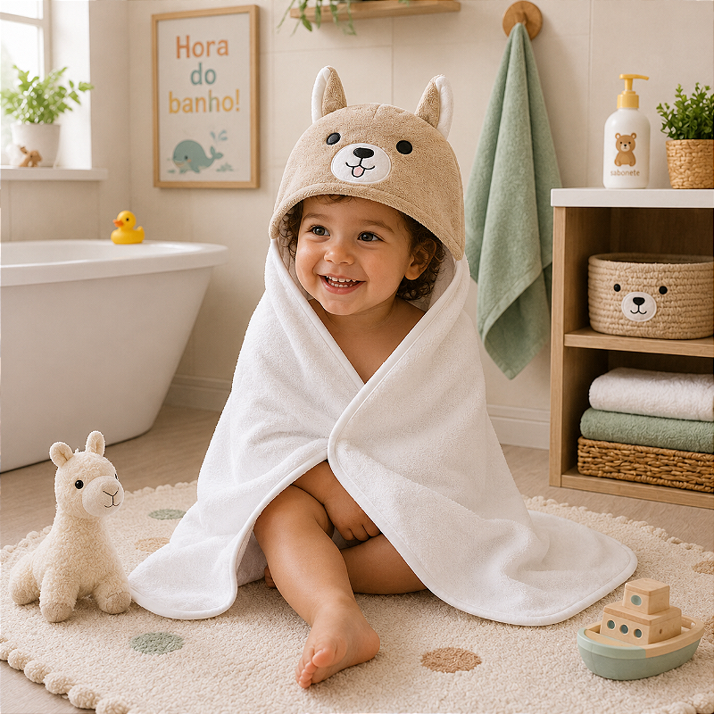 Toalha de Banho com Capuz Comfort Power Sec Cachorro Boo - Laço Bebê