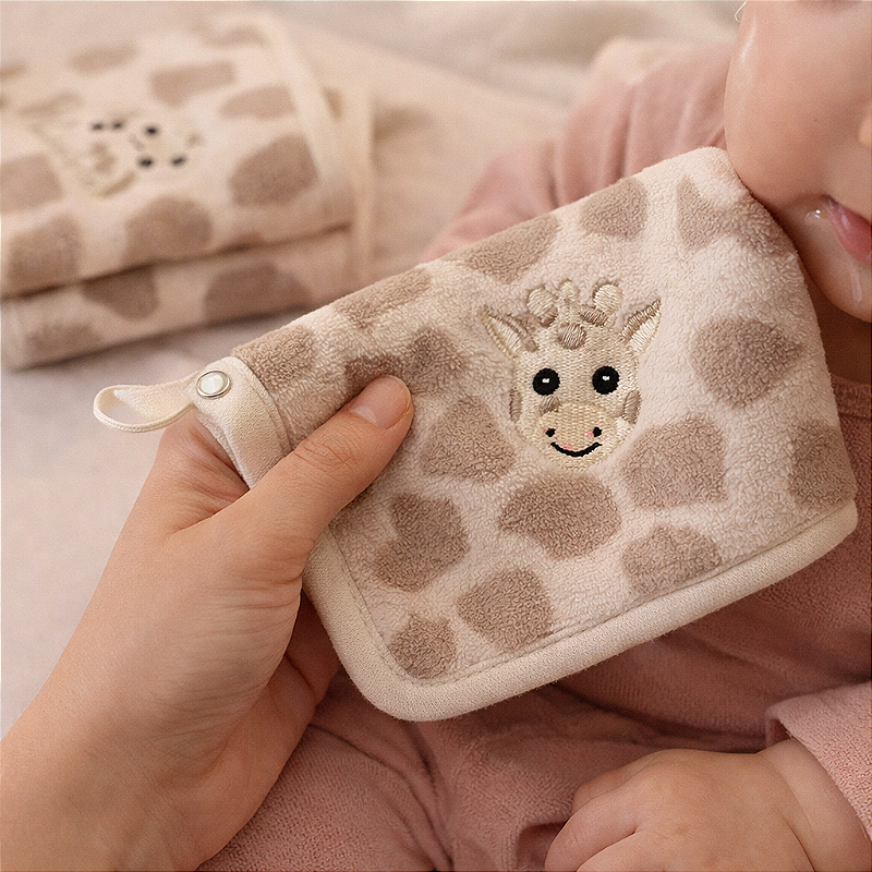Kit Paninhos de Boca Babitas Bordado Girafa - Laço Bebê