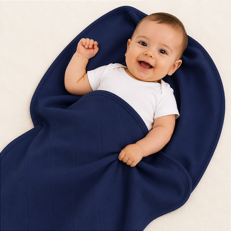 Manta Blanket Bebê 100% Algodão Laço Bebê - Azul Marinho