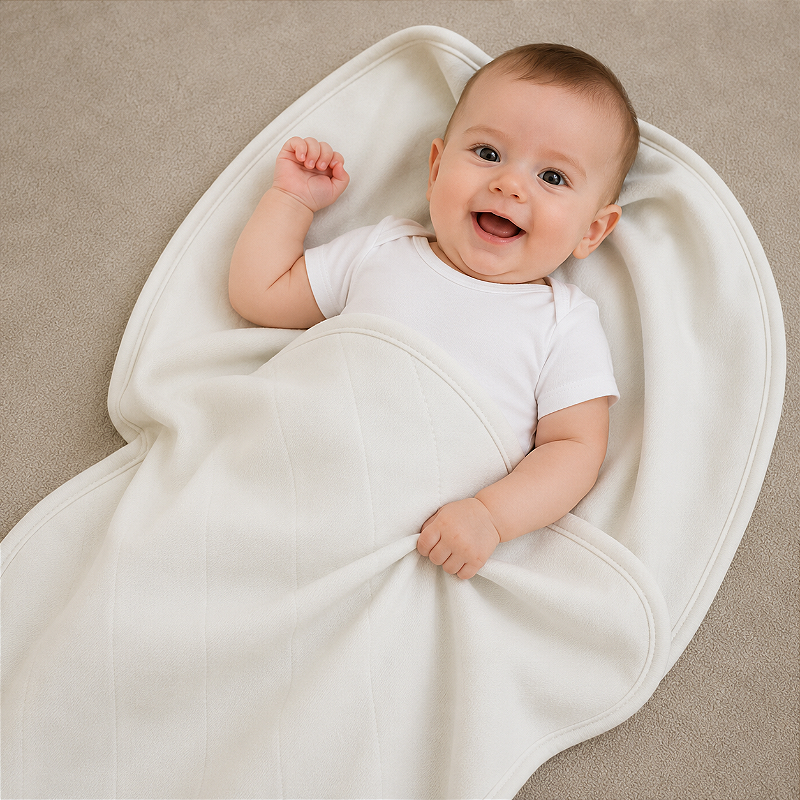 Manta Blanket Bebê 100% Algodão Laço Bebê - Off White