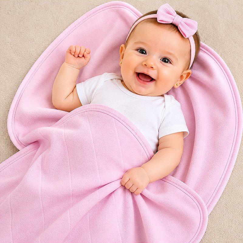 Manta Blanket Bebê 100% Algodão Laço Bebê - Rosa Bebê