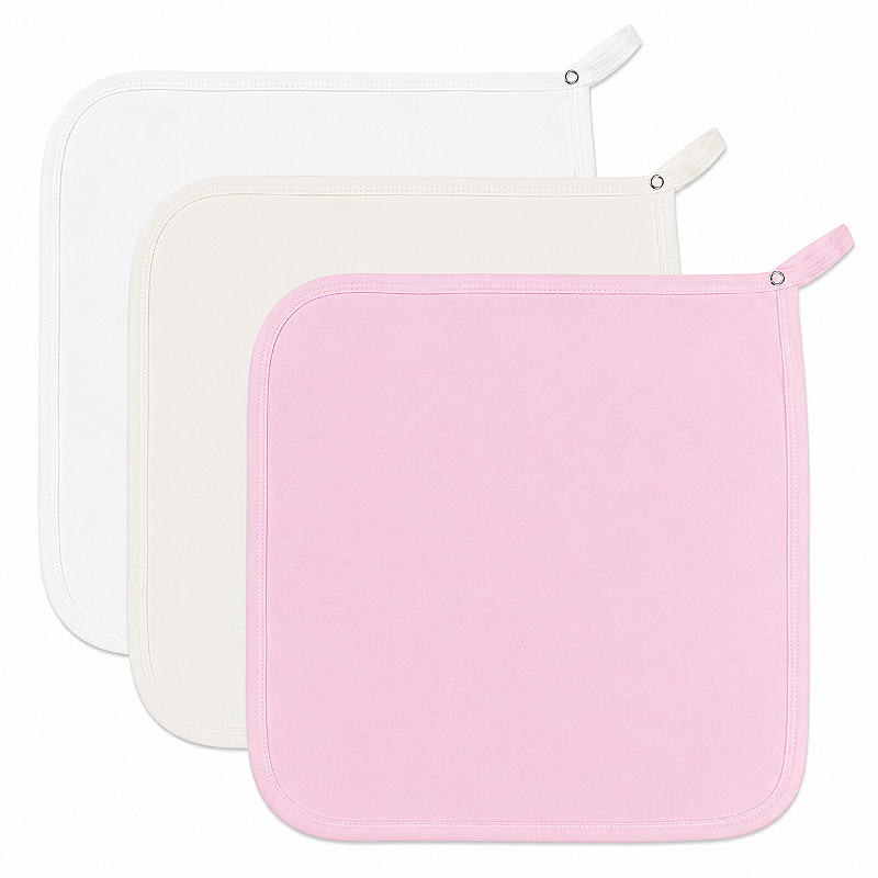 Kit Paninho de Boca Babita Bamboo Laço Bebê 3 Peças - Rosa