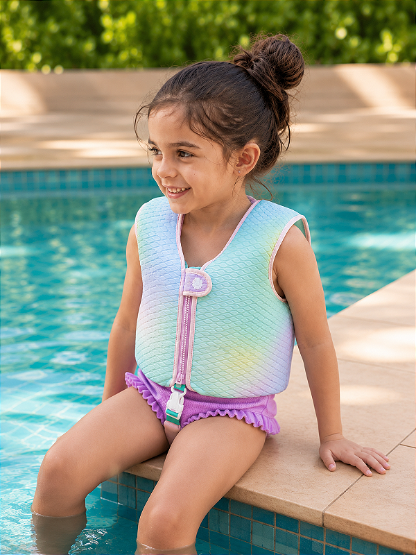 Baby Open Box - Colete Flutuador Infantil Gatinha Sereia M (11-19 Kg) - Marckids