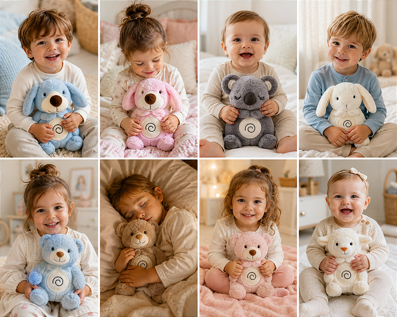 Minha Primeira Pelúcia Musical Laço Bebê com Luz e Respiração Urso Rosa