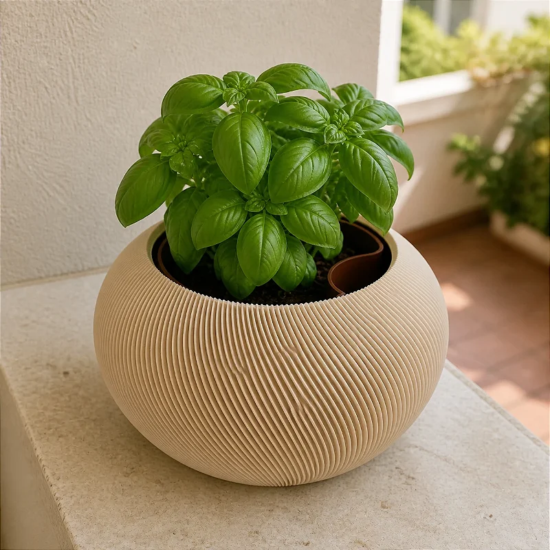 Vaso Decorativo Ovoide Ranhurado Grimalda Criandê
