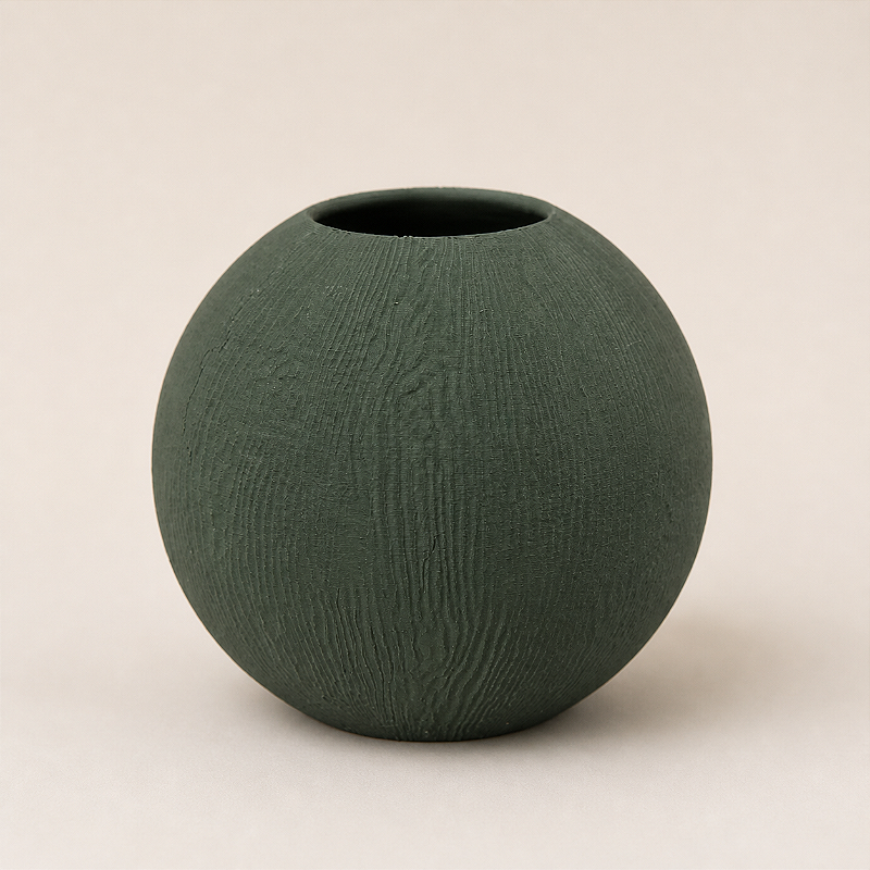 Vaso Esfera Efeito Madeira Criandê