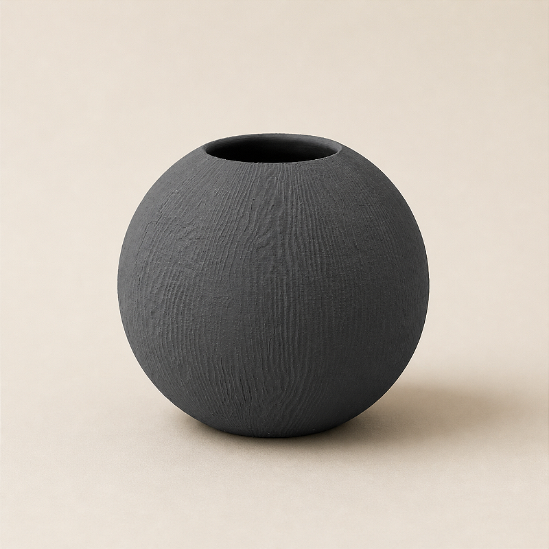 Vaso Esfera Efeito Madeira Criandê