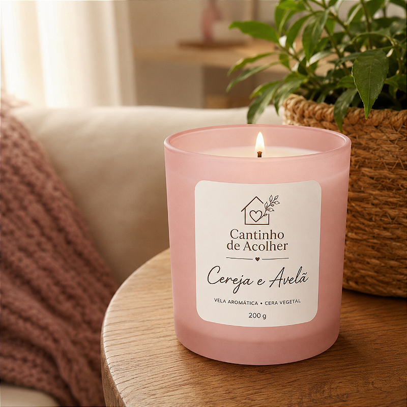 Vela Aromática Cereja & Avelã 200g Cantinho de Acolher - Criandê