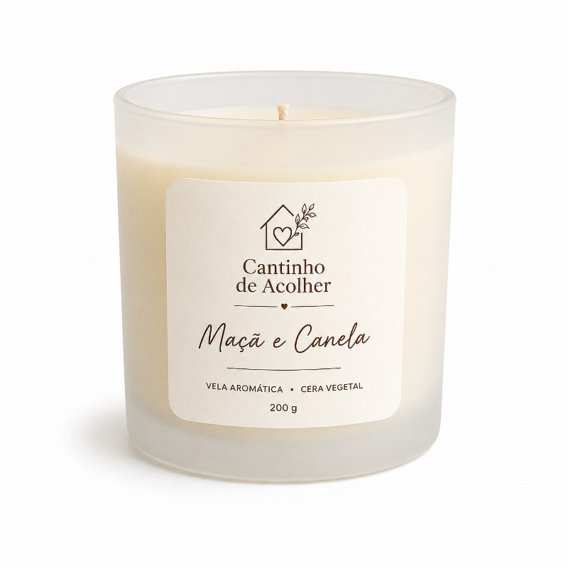 Vela Aromática Maçã & Canela 200g Cantinho de Acolher - Criandê
