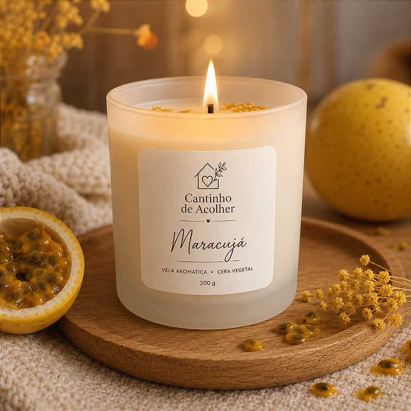 Vela Aromática Maracujá 200g Cantinho de Acolher - Criandê