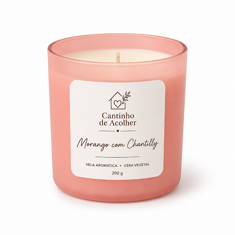 Vela Aromática Morango com Chantilly 200g Cantinho de Acolher - Criandê