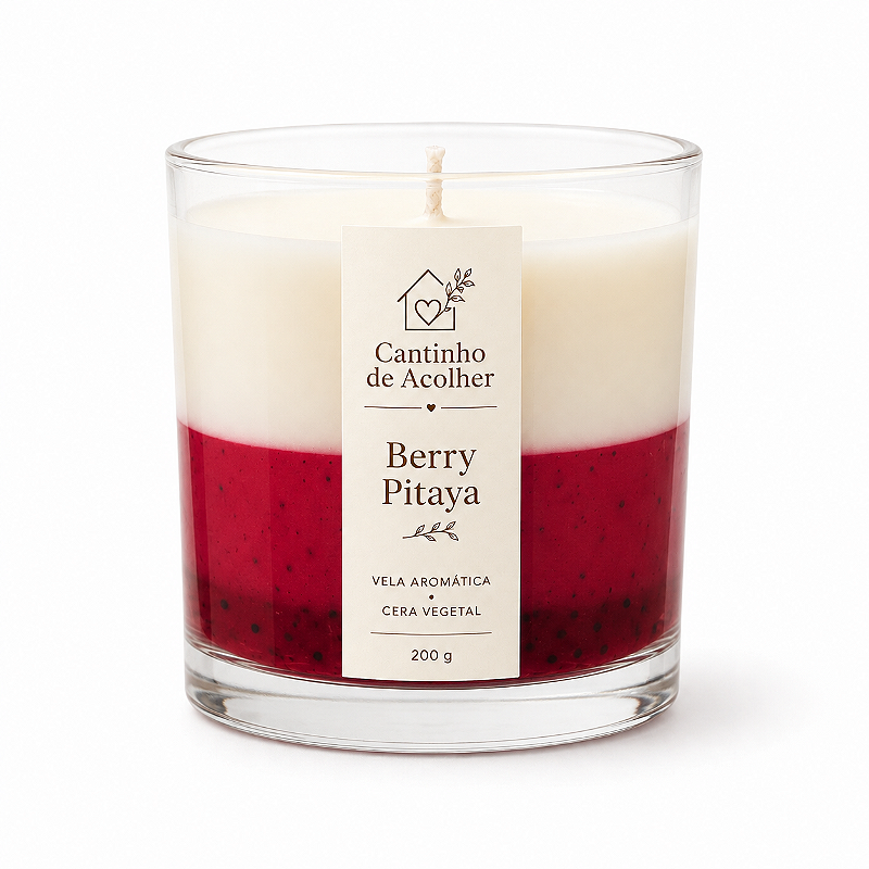 Vela Aromática em Gel Berry Pitaya 200g Cantinho de Acolher - Criandê