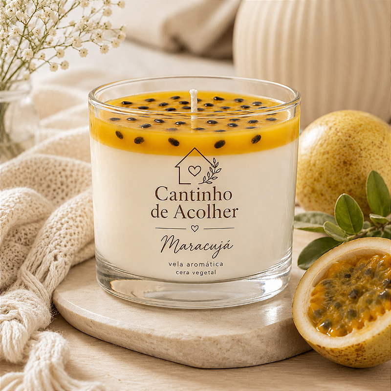 Vela Aromática Maracujá 120g Cantinho de Acolher - Criandê
