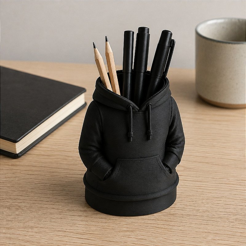 Porta-Canetas Moletom Feminino Criandê Preto