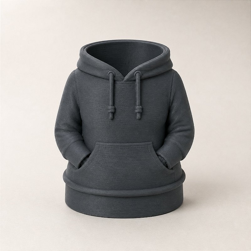 Porta-Canetas Moletom Feminino Criandê Cinza
