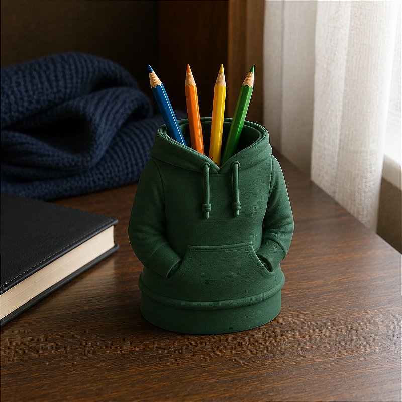 Porta-Canetas Moletom Feminino Criandê Verde