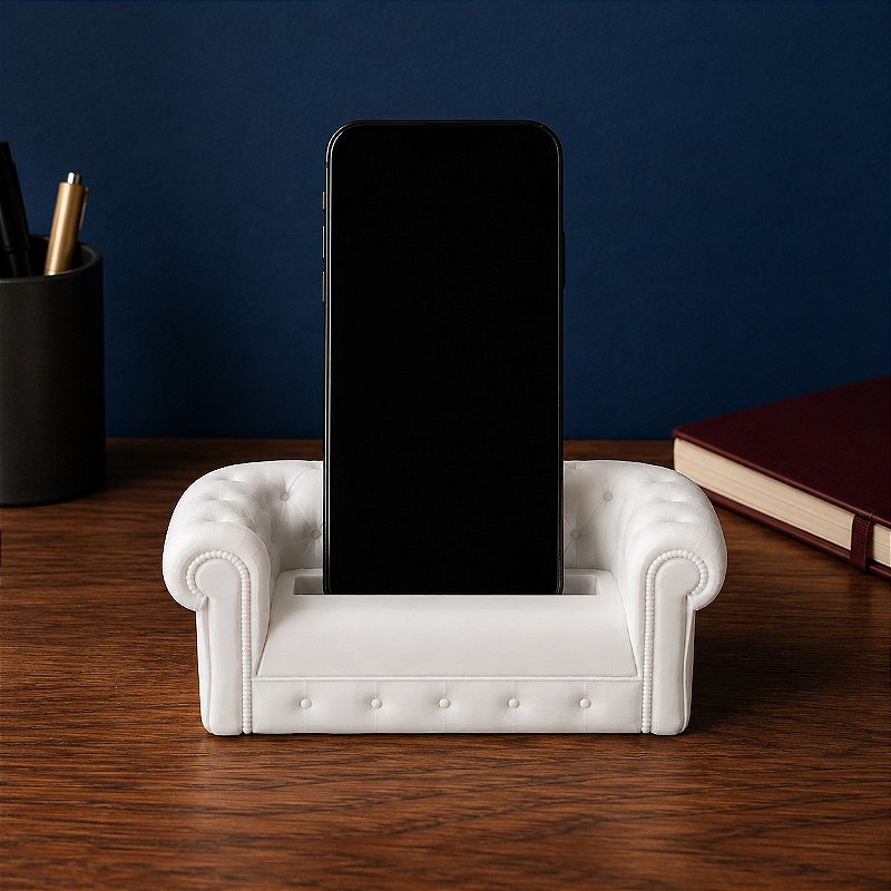 Suporte de Celular Sofá Chesterfield Criandê Branco