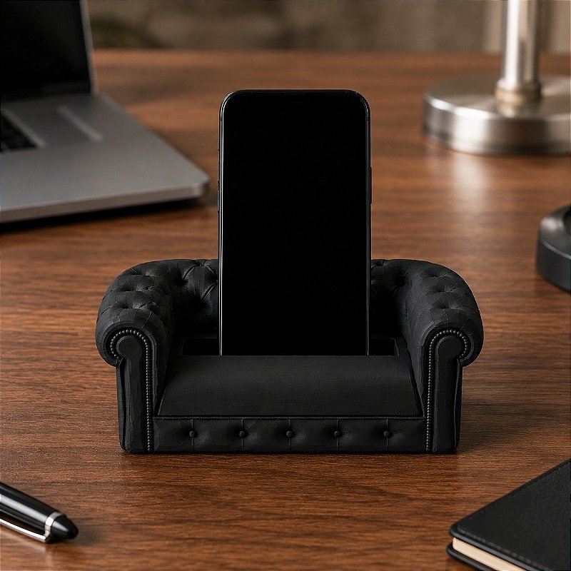 Suporte de Celular Sofá Chesterfield Criandê Preto