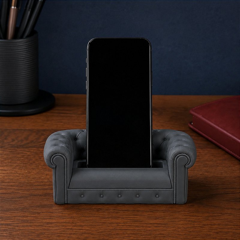 Suporte de Celular Sofá Chesterfield Criandê Cinza