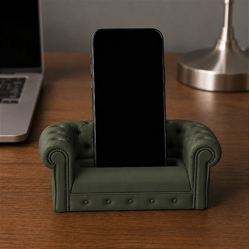 Suporte de Celular Sofá Chesterfield Criandê Verde