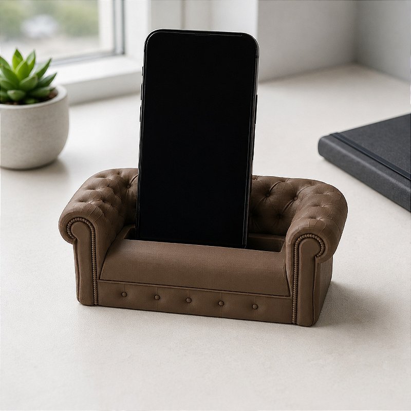 Suporte de Celular Sofá Chesterfield Criandê Wood