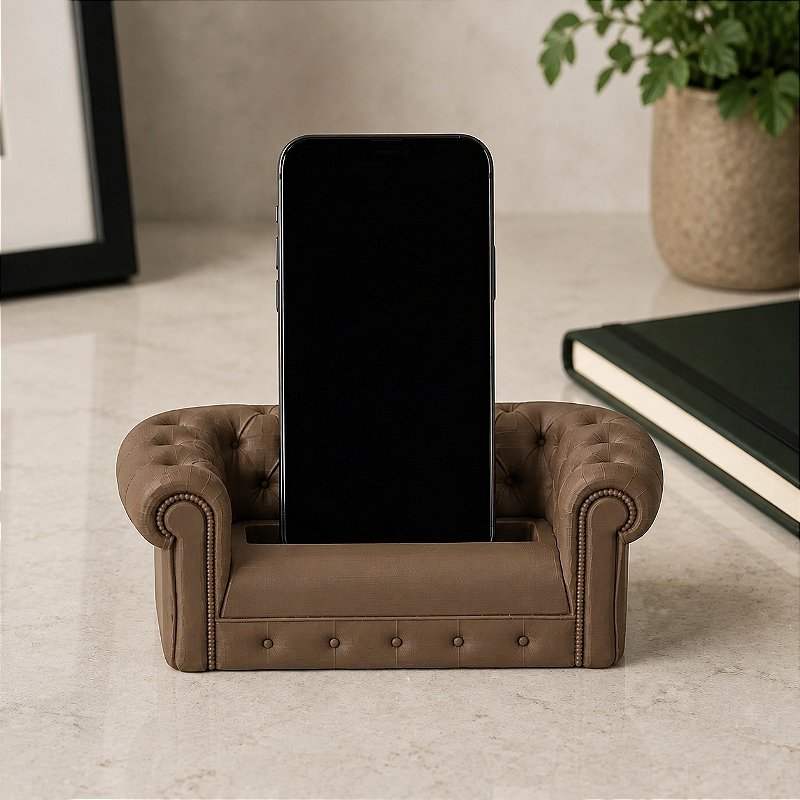 Suporte de Celular Sofá Chesterfield Criandê Wood