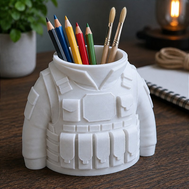 Porta-Canetas Colete Tático Militar Criandê Branco