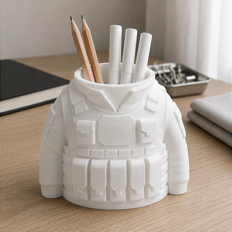 Porta-Canetas Colete Tático Militar Criandê Branco
