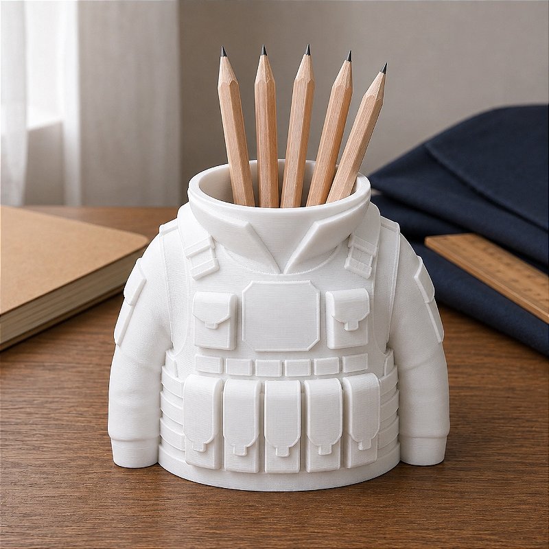 Porta-Canetas Colete Tático Militar Criandê Branco