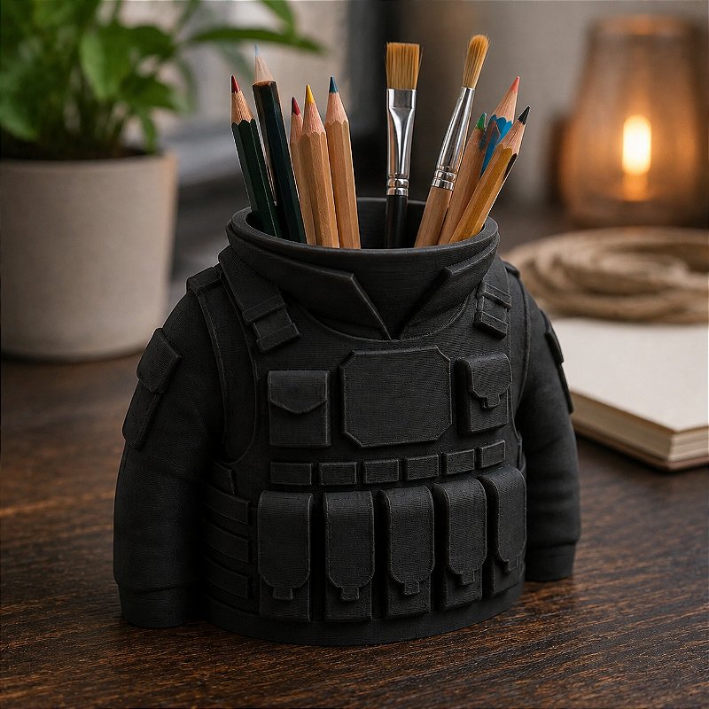 Porta-Canetas Colete Tático Militar Criandê Preto
