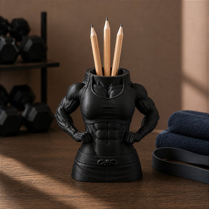 Porta-Canetas Corpo Fitness Feminino Criandê Preto