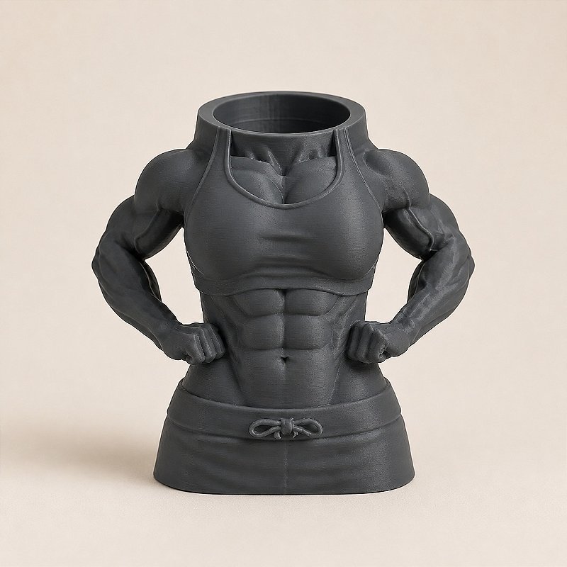 Porta-Canetas Corpo Fitness Feminino Criandê Cinza