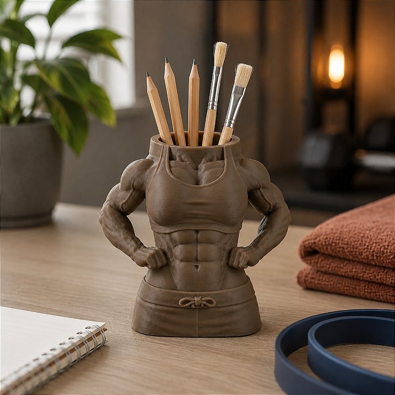 Porta-Canetas Corpo Fitness Feminino Criandê Wood