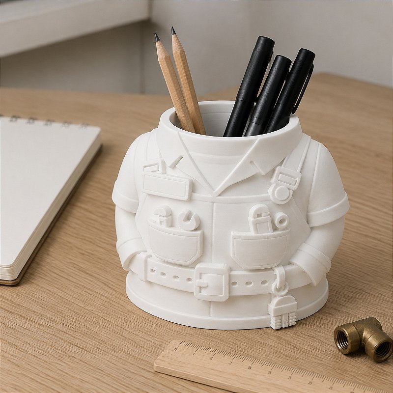 Porta-Canetas Uniforme de Encanador Criandê Branco