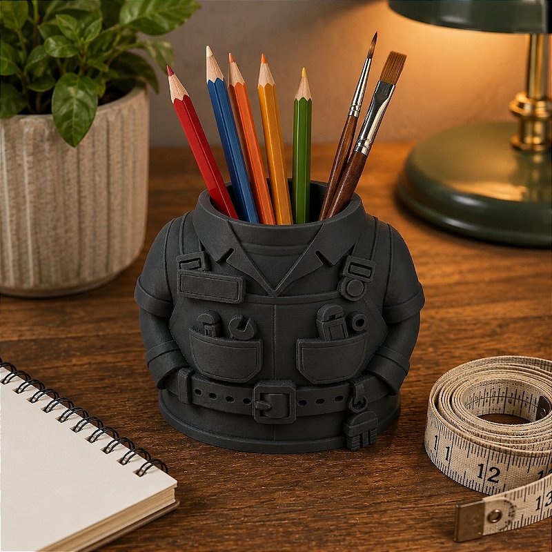 Porta-Canetas Uniforme de Encanador Criandê Preto